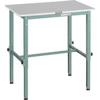 トラスコ中山 TRUSCO 軽荷重作業台高さ調節式(150kg)RAEM2型 RoHS2対応天板 900X600XH650ー950 グリーン色 RAEM20960 1台