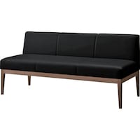 トラスコ中山 TRUSCO ロビーチェア3人掛 ブラック 脚部ダークブラウン ADSW306BK 1脚