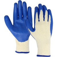 おたふく手袋 おたふく 340 ゴム引き手袋 5P ブルー