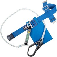 藤井電工 TSUYORON 胴ベルト型墜落制止用器具(ロープタイプ) LSA(三つ打ちロープ) 青 Mサイズ 幅50MM×長さ1200MM ワンタッチバックル仕様