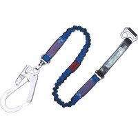 藤井電工 TSUYORON 胴ベルト型墜落制止用器具用ランヤード(伸縮タイプ)ノビロン(BL)ショックアブソーバ+B環FL68・フックFS93SV D環止めなし