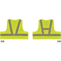 日本緑十字社 緑十字 高視認性安全反射ベスト(ショート丈タイプ) 蛍光黄地/高輝度白反射 フリーサイズ クラス1適合品 ショートベストKY