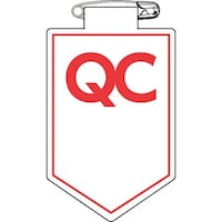 日本緑十字社 緑十字 ビニールワッペン(胸章) QCマーク 胸39 90×60mm 軟質エンビ