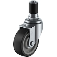 ユーエイキャスター ユーエイ 差し込み式 自在 キャスター ゴム 車輪径75mm Sタイプ STF型 パイプ径24