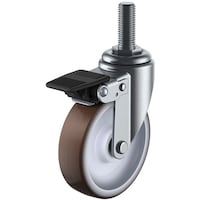ユーエイキャスター ユーエイ ねじ込み式 自在 キャスター ウレタン 車輪径100mm ストッパー付き Sタイプ STSW特殊型 ネジ寸法M12×35ピッチ1.75