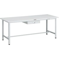 トラスコ中山 TRUSCO 軽荷重作業台(300kg)AE型 1800X750XH740 薄型1段引出し付 ホワイト色 AE1800UDC1W 1台