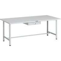 トラスコ中山 TRUSCO 軽荷重作業台(300kg)AE型 1800X900XH740 薄型1段引出し付 ホワイト色 SAE1809UDC1W 1台