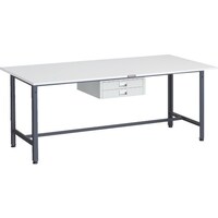 トラスコ中山 TRUSCO 軽荷重作業台(300kg)AE型 1800X900XH740 薄型2段引出し付 ダークグレー色 AE1809UDC2DG 1台