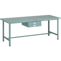 トラスコ中山 TRUSCO 軽荷重作業台(300kg)AE型 1800X750XH740 薄型2段引出し付 グリーン色 SAE1800UDC2 1台
