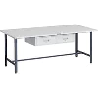 トラスコ中山 TRUSCO 軽荷重作業台(300kg)AE型 1800X900XH740 2列引出し付 ダークグレー色 SAE1809FL2DG 1台
