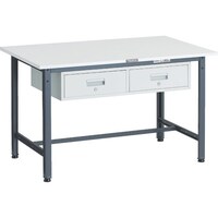 トラスコ中山 TRUSCO 軽荷重作業台(300kg)AE型 1200X750XH740 2列引出付 ダークグレー色 AE1200FL2DG 1台