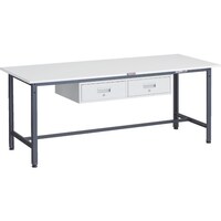 トラスコ中山 TRUSCO 軽荷重作業台(300kg)AE型 1800X750XH740 2列引出付 ダークグレー色 AE1800FL2DG 1台