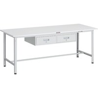 トラスコ中山 TRUSCO 軽荷重作業台(300kg)AE型 1800X750XH740 2列引出付 ホワイト色 AE1800FL2W 1台