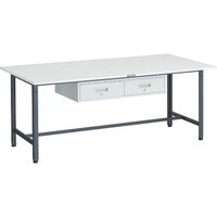 トラスコ中山 TRUSCO 軽荷重作業台(300kg)AE型 1800X900XH740 2列引出付 ダークグレー色 AE1809FL2DG 1台