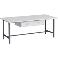 トラスコ中山 TRUSCO 軽荷重作業台(300kg)AE型 1200X750XH740 2列引出し付 ダークグレー色 SAE1200FL2DG 1台