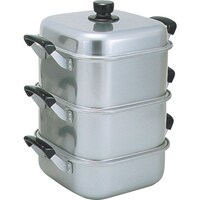 遠藤商事 TKG AKAO(アカオ) アルマイト角型蒸器 26cm 二重 AMS71262 1個