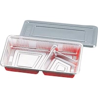 遠藤商事 TKG 福助工業 仕切付弁当容器 透明蓋付 LC9P (100セット入) GBV1902 1個