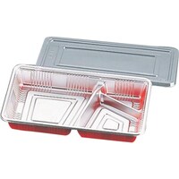 遠藤商事 TKG 福助工業 仕切付弁当容器 透明蓋付 LC8P (100セット入) GBV1901 1個