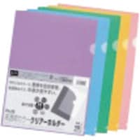プラス PLUS 80160)高透明カラクリアホルダ 10P MIX FL184HO