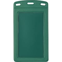 オープン工業 OP 名札用ケース レザー調 タテ名刺 緑 (10枚入)