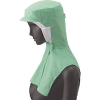 サーウ゛ォ サンペックス ロングフード 衛生帽子 グリーン S DC5236S 1枚