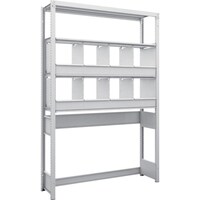 トラスコ中山 TRUSCO スチールラック K1型抗菌塗装高密度収納棚 下段開放型 H1900XW1250XD325 4段 仕切りトレ8個付 K1U6434C8 1台