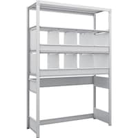 トラスコ中山 TRUSCO スチールラック K1型抗菌塗装高密度収納棚 下段開放型 H1900XW1250XD475 4段 仕切りトレ8個付 K1U6444C8 1台