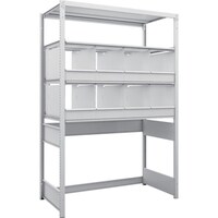 トラスコ中山 TRUSCO スチールラック K1型抗菌塗装高密度収納棚 下段開放型 H1900XW1250XD625 4段 仕切りトレ8個付 K1U6464C8 1台