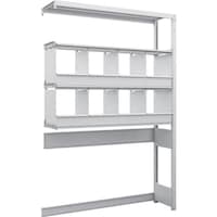 トラスコ中山 TRUSCO スチールラック K1型抗菌塗装高密度収納棚 下段開放型 H1900XW1250XD325 4段 仕切りトレ8個付 連結型 K1U6434C8B 1台