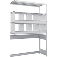 トラスコ中山 TRUSCO スチールラック K1型抗菌塗装高密度収納棚 下段開放型 H1900XW1250XD475 4段 仕切りトレ8個付 連結型 K1U6444C8B 1台