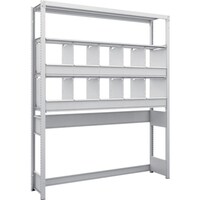 トラスコ中山 TRUSCO スチールラック K1型抗菌塗装高密度収納棚 下段開放型 H1900XW1550XD325 4段 仕切りトレー10個付 K1U6534C10 1台