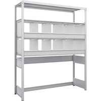 トラスコ中山 TRUSCO スチールラック K1型抗菌塗装高密度収納棚 下段開放型 H1900XW1550XD475 4段 仕切りトレー10個付 K1U6544C10 1台