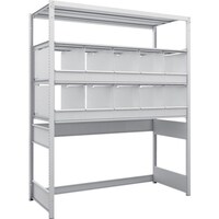 トラスコ中山 TRUSCO スチールラック K1型抗菌塗装高密度収納棚 下段開放型 H1900XW1550XD625 4段 仕切りトレー10個付 K1U6564C10 1台