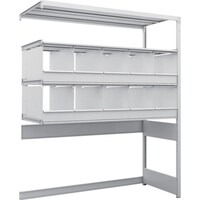 トラスコ中山 TRUSCO スチールラック K1型抗菌塗装高密度収納棚 下段開放型 H1900XW1550XD625 4段 仕切りトレー10個付 連結型 K1U6564C10B 1台