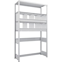 トラスコ中山 TRUSCO スチールラック K1型抗菌塗装高密度収納棚 下段開放型 H2200XW1250XD475 4段 仕切りトレ8個付 K1U7444D8 1台