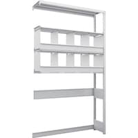 トラスコ中山 TRUSCO スチールラック K1型抗菌塗装高密度収納棚 下段開放型 H2200XW1250XD325 4段 仕切りトレ8個付 連結型 K1U7434D8B 1台