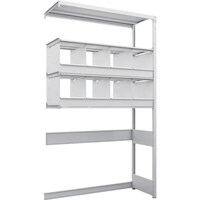 トラスコ中山 TRUSCO スチールラック K1型抗菌塗装高密度収納棚 下段開放型 H2200XW1250XD475 4段 仕切りトレ8個付 連結型 K1U7444D8B 1台