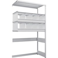 トラスコ中山 TRUSCO スチールラック K1型抗菌塗装高密度収納棚 下段開放型 H2200XW1250XD625 4段 仕切りトレ8個付 連結型 K1U7464D8B 1台