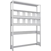 トラスコ中山 TRUSCO スチールラック K1型抗菌塗装高密度収納棚 下段開放型 H2200XW1550XD325 4段 仕切りトレー10個付 K1U7534D10 1台