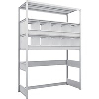 トラスコ中山 TRUSCO スチールラック K1型抗菌塗装高密度収納棚 下段開放型 H2200XW1550XD625 4段 仕切りトレー10個付 K1U7564D10 1台