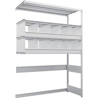 トラスコ中山 TRUSCO スチールラック K1型抗菌塗装高密度収納棚 下段開放型 H2200XW1550XD625 4段 仕切りトレー10個付 連結型 K1U7564D10B 1台