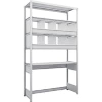 トラスコ中山 TRUSCO スチールラック K1型抗菌塗装高密度収納棚 下段開放型 H2200XW1250XD475 5段 仕切りトレ8個付 K1U7445C8 1台