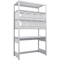 トラスコ中山 TRUSCO スチールラック K1型抗菌塗装高密度収納棚 下段開放型 H2200XW1250XD625 5段 仕切りトレ8個付 K1U7465C8 1台