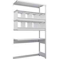 トラスコ中山 TRUSCO スチールラック K1型抗菌塗装高密度収納棚 下段開放型 H2200XW1250XD475 5段 仕切りトレ8個付 連結型 K1U7445C8B 1台