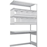 トラスコ中山 TRUSCO スチールラック K1型抗菌塗装高密度収納棚 下段開放型 H2200XW1250XD625 5段 仕切りトレ8個付 連結型 K1U7465C8B 1台