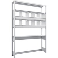 トラスコ中山 TRUSCO スチールラック K1型抗菌塗装高密度収納棚 下段開放型 H2200XW1550XD325 5段 仕切りトレー10個付 K1U7535C10 1台