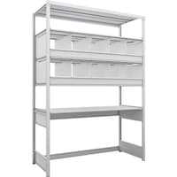 トラスコ中山 TRUSCO スチールラック K1型抗菌塗装高密度収納棚 下段開放型 H2200XW1550XD625 5段 仕切りトレー10個付 K1U7565C10 1台