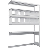 トラスコ中山 TRUSCO スチールラック K1型抗菌塗装高密度収納棚 下段開放型 H2200XW1550XD475 5段 仕切りトレー10個付 連結型 K1U7545C10B 1台