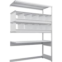 トラスコ中山 TRUSCO スチールラック K1型抗菌塗装高密度収納棚 下段開放型 H2200XW1550XD625 5段 仕切りトレー10個付 連結型 K1U7565C10B 1台