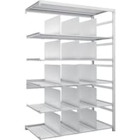 トラスコ中山 TRUSCO スチールラック K1型抗菌塗装高密度収納棚 H1900XW1250XD625 6段 移動仕切板15枚付 連結型